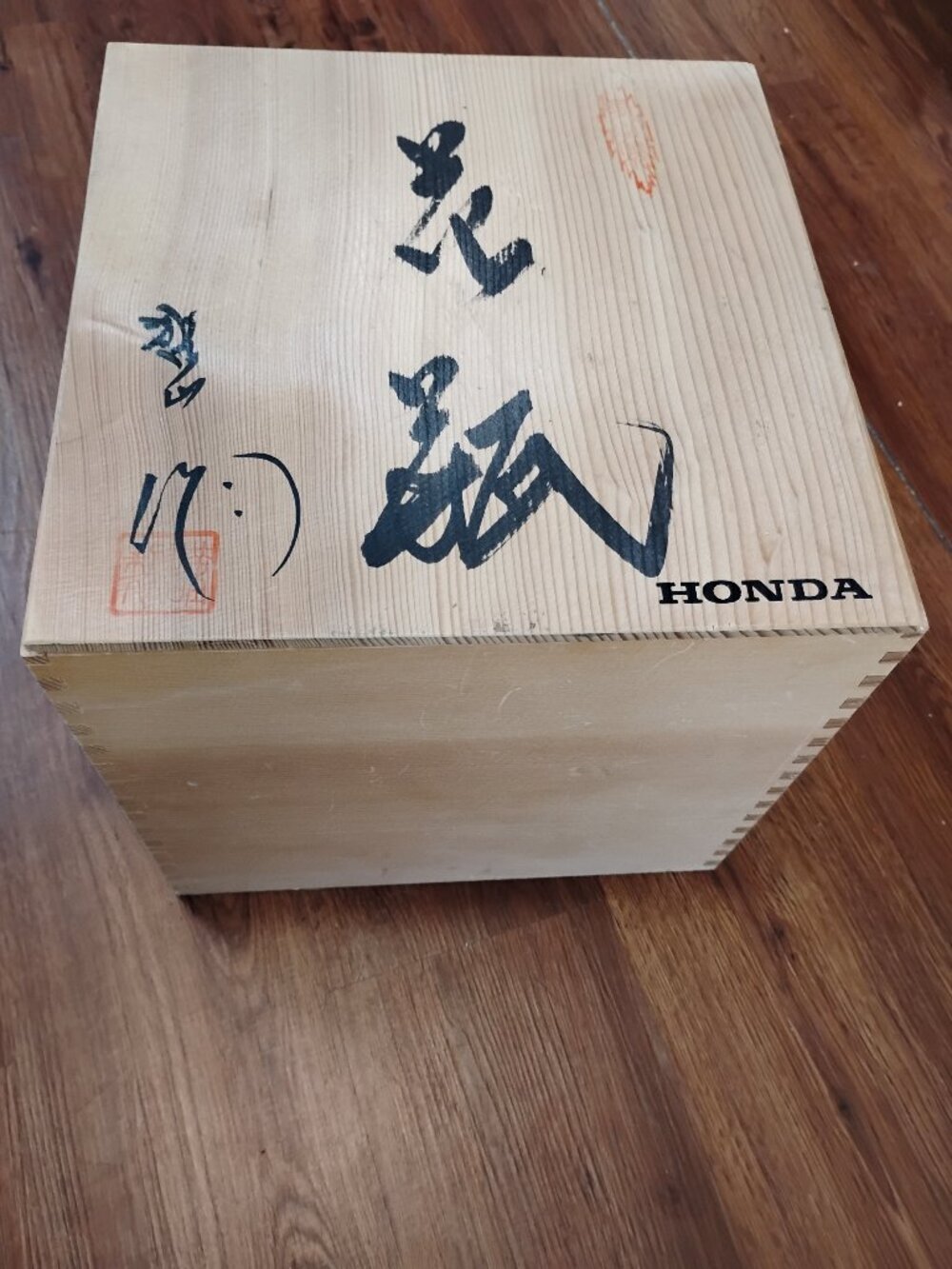 Vintage Honda Promotional Wooden Box Tomobako Japan - Purchased From The Estate